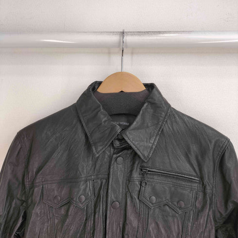 MANIAC WORKS 本革 レザー シャツジャケット メンズ L