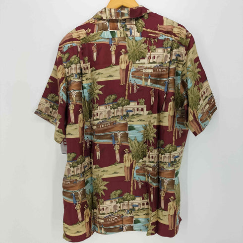 ポロバイラルフローレン Polo by RALPH LAUREN 80-90S USA製 シルク 100 総柄 開襟 S/S シャツ メンズ import:L