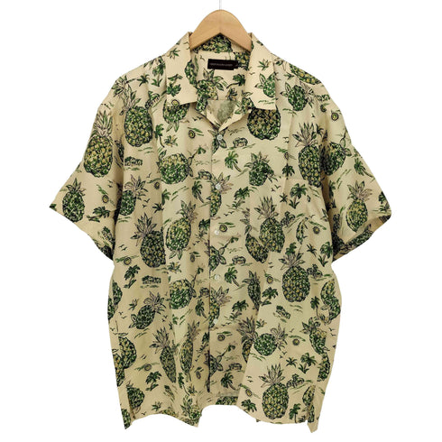 チャップスラルフローレン CHAPS RALPH LAUREN 総柄 パイナップル柄 オープンカラー S/S シャツ メンズ import:L