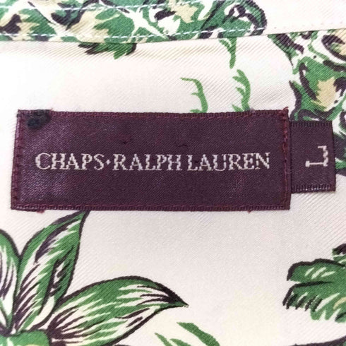 チャップスラルフローレン CHAPS RALPH LAUREN 総柄 パイナップル柄 オープンカラー S/S シャツ メンズ import:L