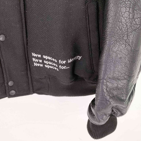 ザラ ZARA 袖レザー ワッペン スタジャン アワードジャケット メンズ S-M