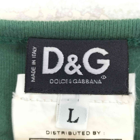 ディーアンドジードルチェアンドガッバーナ D&G DOLCE&GABBANA プリントロゴ Vネック カットソー メンズ L