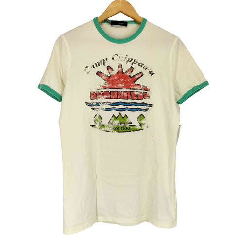 ディースクエアード DSQUARED2 ヴィンテージライク リンガー Tシャツ メンズ M