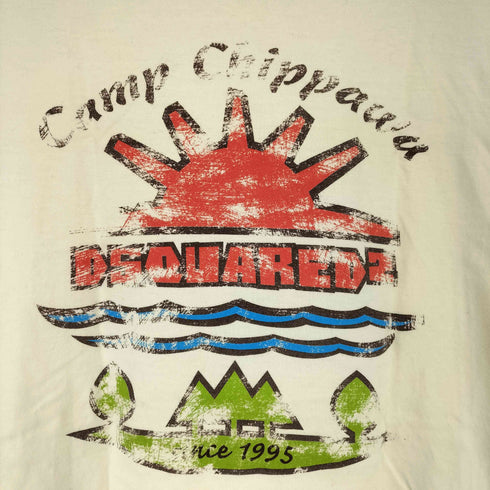 ディースクエアード DSQUARED2 ヴィンテージライク リンガー Tシャツ メンズ M