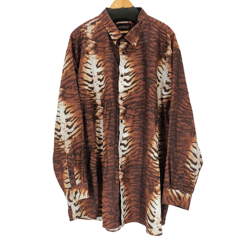 St.Patrick レギュラーカラーゼブラプリントシャツ メンズ 4XL