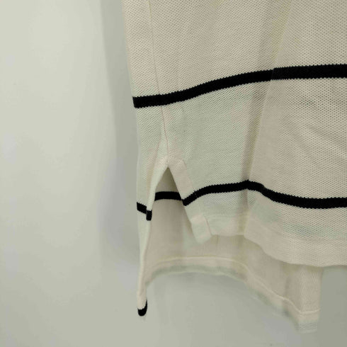 ブルックスブラザーズ BROOKS BROTHERS 90s USA製 GOLDEN FLEECE 金羊 刺繍 鹿の子 ピケ ボーダー ポロシャツ メンズ import:M
