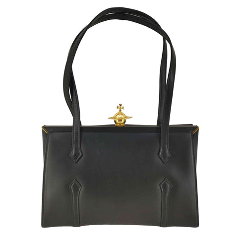 ヴィヴィアンウエストウッド Vivienne Westwood カウレザー立体オーブ付きハンドバッグ レディース