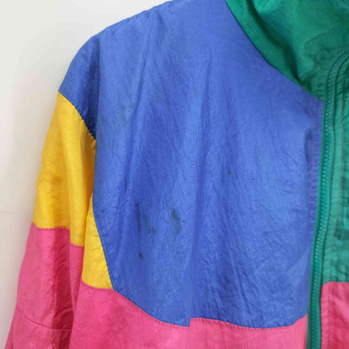 CASUAL ISLE 80-90S サイケデリック ジップアップ ナイロン ジャケット メンズ import:M
