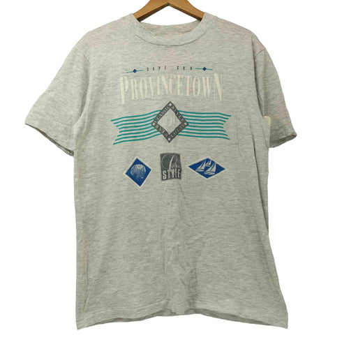 オニータ ONEITA 90s USA製 Provincetown 発泡プリント シングルステッチ S/S Tシャツ メンズ import:L