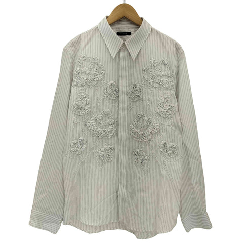 ターク TAAKK FLOWER EMBROIDERY REGULAR SHIRT ストライプ柄 フロントボタン レギュラーシャツ メンズ 2