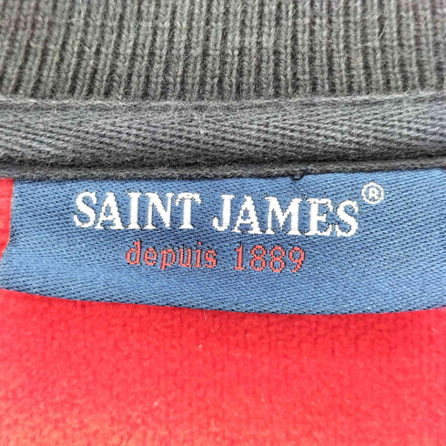 セントジェームス SAINT JAMES フロントロゴ刺繍 1889 裏地フリース スウェット地 ジップアップジャケット メンズ EUR:46