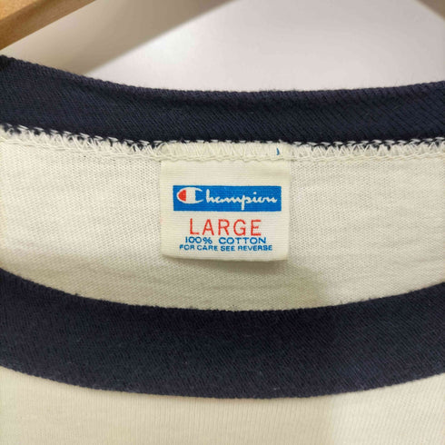 チャンピオン Champion 70s USA製 バータグ カレッジ プリント S/S リンガーTシャツ メンズ import:L