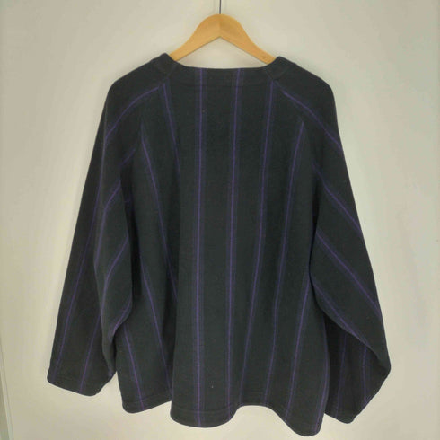 ユニクロ UNIQLO 25AW バタフライ刺繍 ストライプ柄 フリース オーバーサイズ カーディガン レディース 3xl