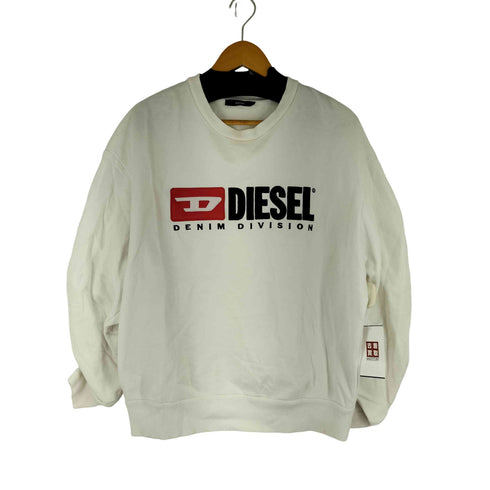 ディーゼル DIESEL ロゴ刺繍 アームギャザー クルーネックスウェット メンズ XXS