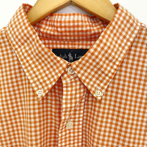 ラルフローレン RALPH LAUREN 90-00s CUSTOM FIT ポニー刺繍 ボタンダウンチェックシャツ メンズ import:XL