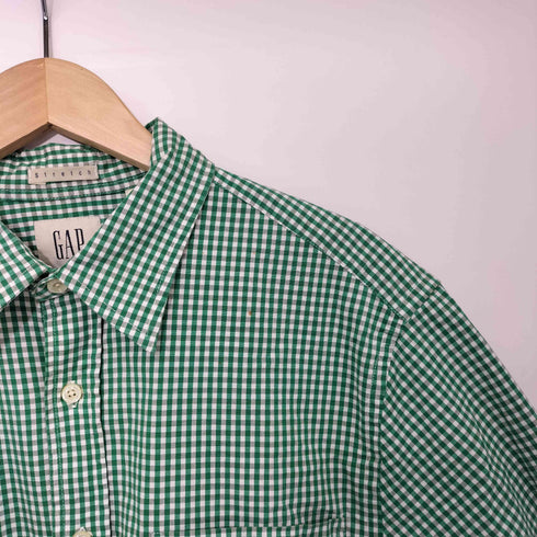 ギャップ Gap 90s OLD Stretch 白タグ ギンガムチェック S/S シャツ メンズ import:M