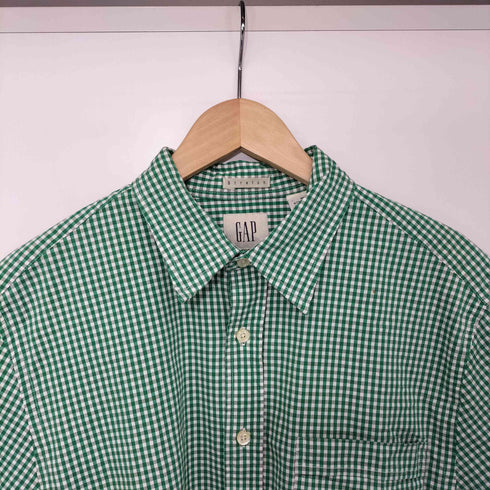 ギャップ Gap 90s OLD Stretch 白タグ ギンガムチェック S/S シャツ メンズ import:M