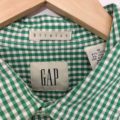 ギャップ Gap 90s OLD Stretch 白タグ ギンガムチェック S/S シャツ メンズ import:M
