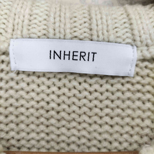 インヘリット INHERIT バックロゴ カウチン ニット カーディガン レディース JPN:M