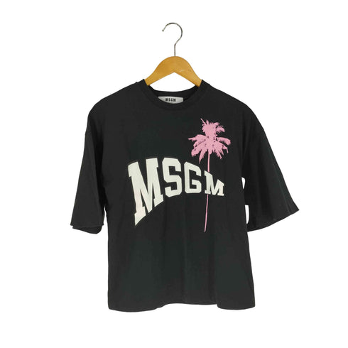 エムエスジーエム MSGM ロゴプリントクルーネックTシャツ レディース import:S