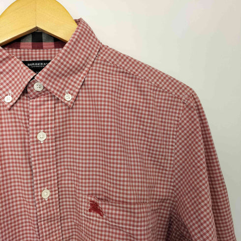バーバリーロンドン BURBERRY LONDON コットン100 ホース刺繍 チェック ボタンダウン L/S シャツ メンズ import:M