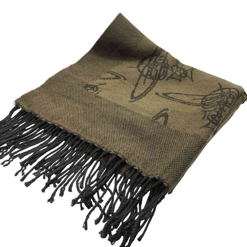 ヴィヴィアンウエストウッドアクセサリー Vivienne Westwood Accessories イタリア製 オーブ 総柄 アクリル フリンジ マフラー レディース