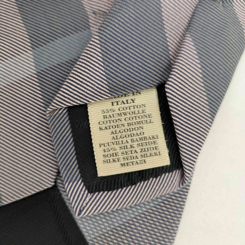 バーバリーロンドン BURBERRY LONDON イタリア製 コットン シルク チェック ネクタイ メンズ