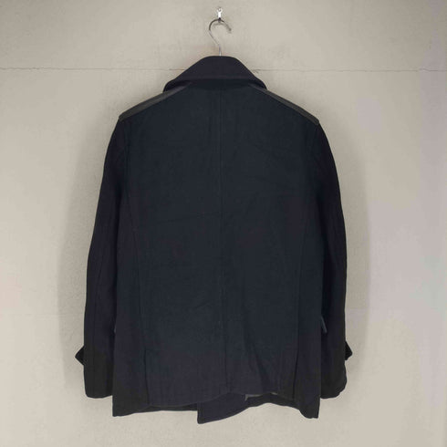 コムサイズム COMME CA ISM lamb leather 羊革 レザー切り替え ピーコート メンズ JPN:L