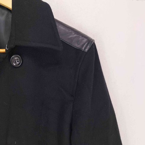 コムサイズム COMME CA ISM lamb leather 羊革 レザー切り替え ピーコート メンズ JPN:L