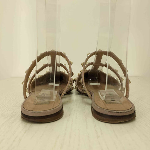 ヴァレンティノ Valentino スタッズ エナメル サンダル フラット レディース EUR:36