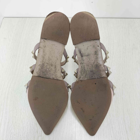ヴァレンティノ Valentino スタッズ エナメル サンダル フラット レディース EUR:36