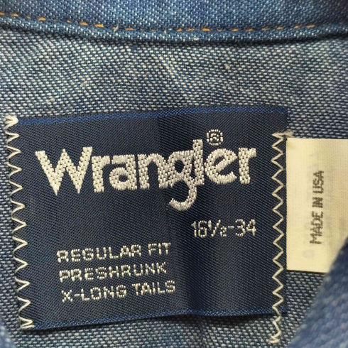 ラングラー Wrangler USA製 ウエスタンデニムシャツ メンズ 16 1/2