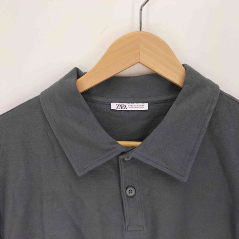 ザラ ZARA ワッフル テクスチャー ポロシャツ メンズ import:XL