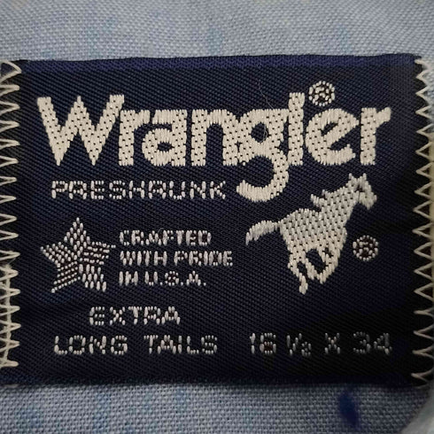 ラングラー Wrangler USA製 ウエスタンシャツ シャンブレー メンズ 16 1/2