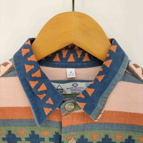 NEW FAST ネイティブ柄 コットン L/S シャツ メンズ import:M