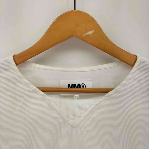 エムエムシックスメゾンマルタンマルジェラ MM6 Maison Martin Margiela 13AW イタリア製 コーデュロイ Vネック 5分袖 S/S シャツ レディース import:S