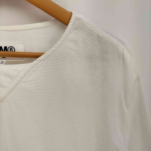 エムエムシックスメゾンマルタンマルジェラ MM6 Maison Martin Margiela 13AW イタリア製 コーデュロイ Vネック 5分袖 S/S シャツ レディース import:S