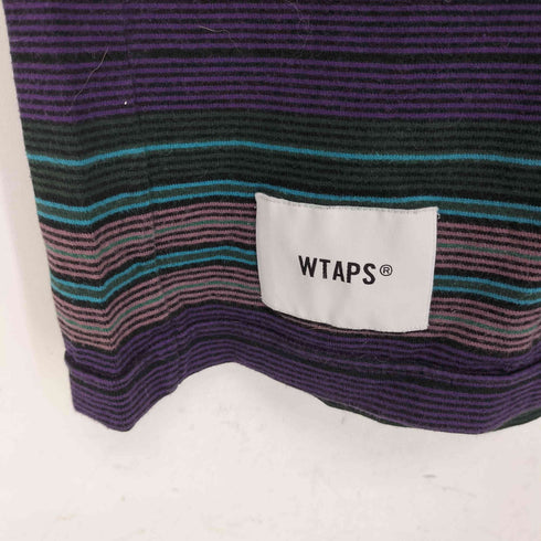 ダブルタップス WTAPS ロゴ刺繍 ボーダー クルーネック 半袖Tシャツ カットソー メンズ JPN:4