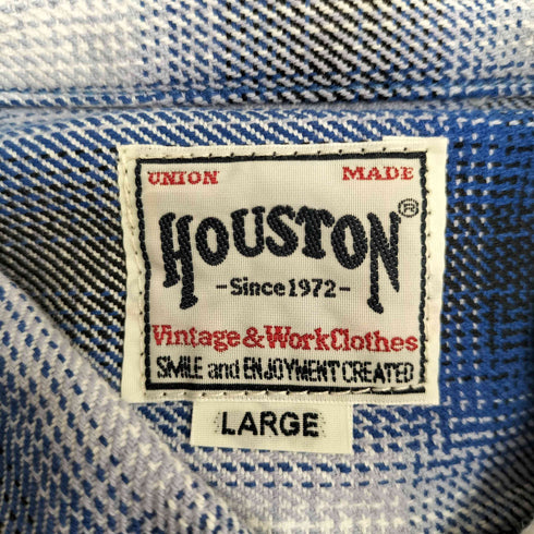 ヒューストン HOUSTON OMBRE CHECK VIYELLA SHIRT メンズ JPN:L