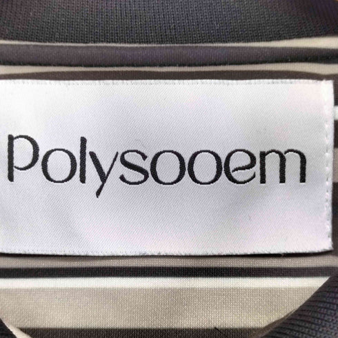 polysooem ボーダー柄L/Sポロシャツ import レディース ONESIZE