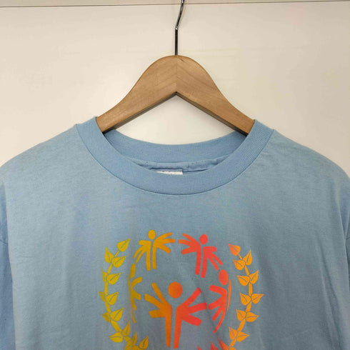 ヘインズ Hanes 90s USA製 裾/袖シングル フロントプリント クルーネック Tシャツ メンズ import:L