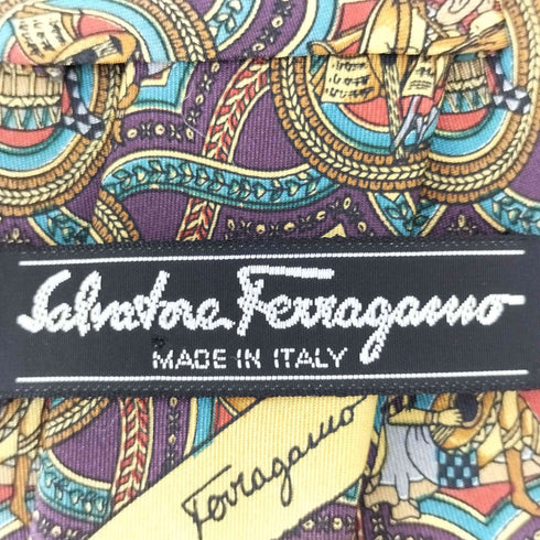 サルヴァトーレフェラガモ Salvatore Ferragamo 総柄シルクネクタイ メンズ
