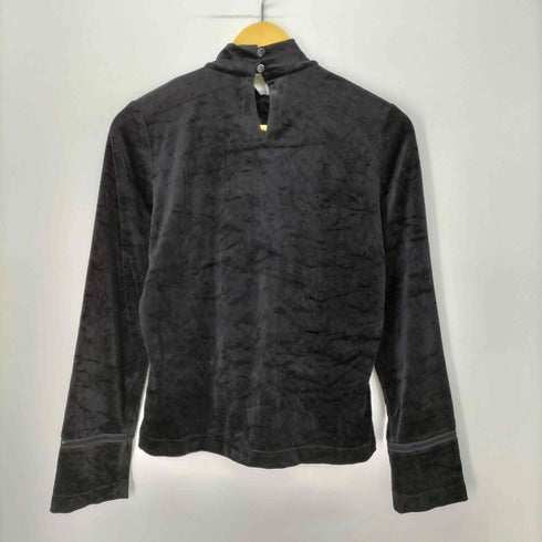 SHYANCAN ベロア メッシュ切替 ビジュー ハイネック カットソー レディース 13