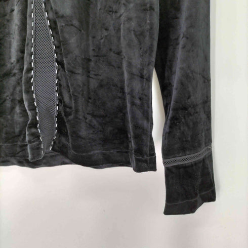 SHYANCAN ベロア メッシュ切替 ビジュー ハイネック カットソー レディース 13