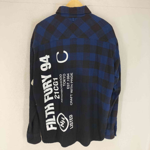 ネイバーフッド NEIGHBORHOOD FADE/C-SHIRT LS ロゴプリントネルシャツ メンズ JPN:L