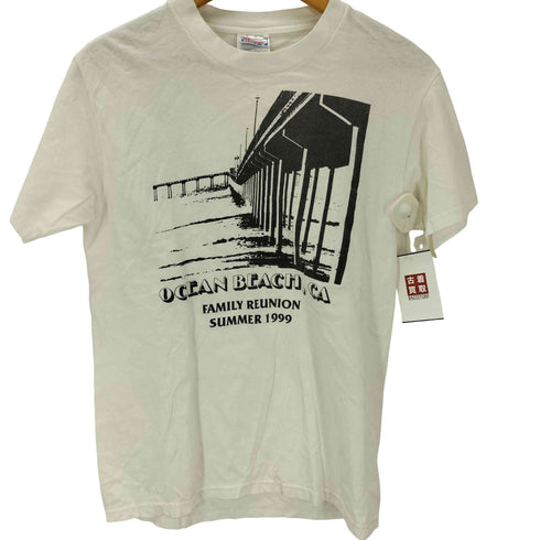 90S Hanes ボディ USA製 OCEAN BEACH CA プリント Tシャツ 1999年製 メンズ import:S