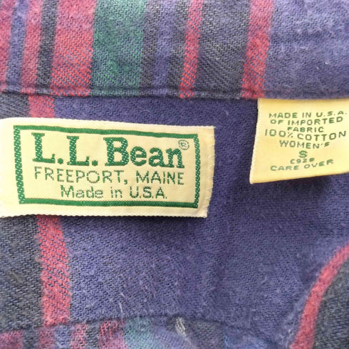 エルエルビーン L.L.Bean USA製 ボタンダウン ネルシャツ レディース import:S