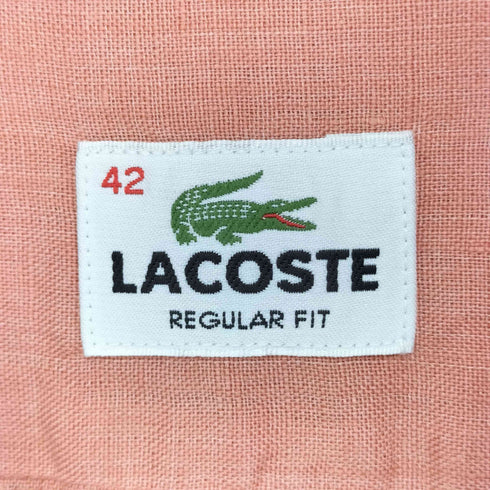 ラコステ LACOSTE REGULAR FIT ボタンダウン リネンシャツ メンズ 42