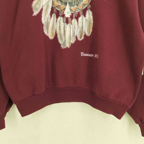 ジャージーズ JERZEES 90S USA製 フロントアニマルプリントクルーネックスウェット メンズ import:XL