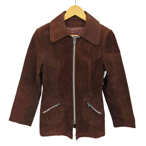 70s GENUINE LEATHER SUEDE ACME ジップ ジャケット メンズ